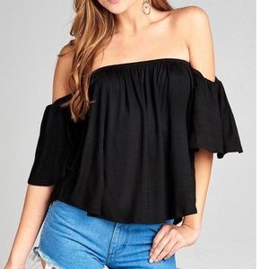 Black Off the Shoulder Top